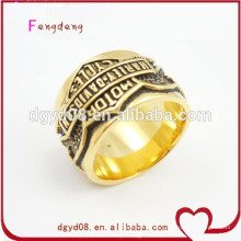 Anillo de oro para hombre de acero inoxidable al por mayor